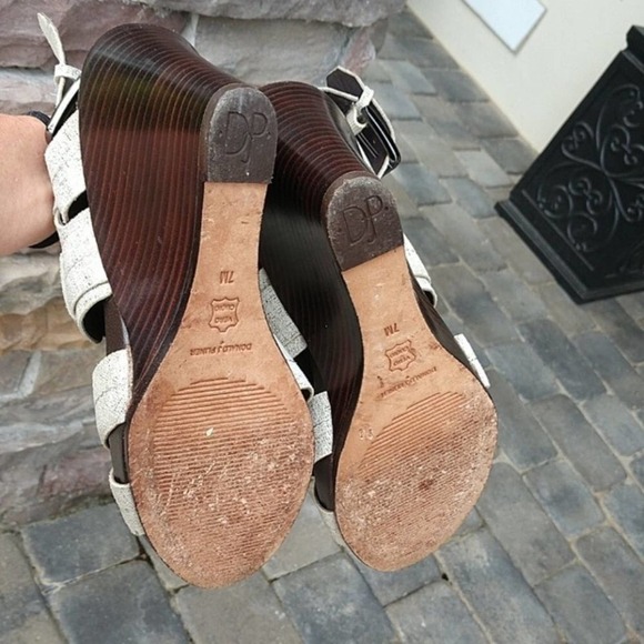 Donald J Pliner Metallic Suede Wedge Sandal - Picture 6 of 8